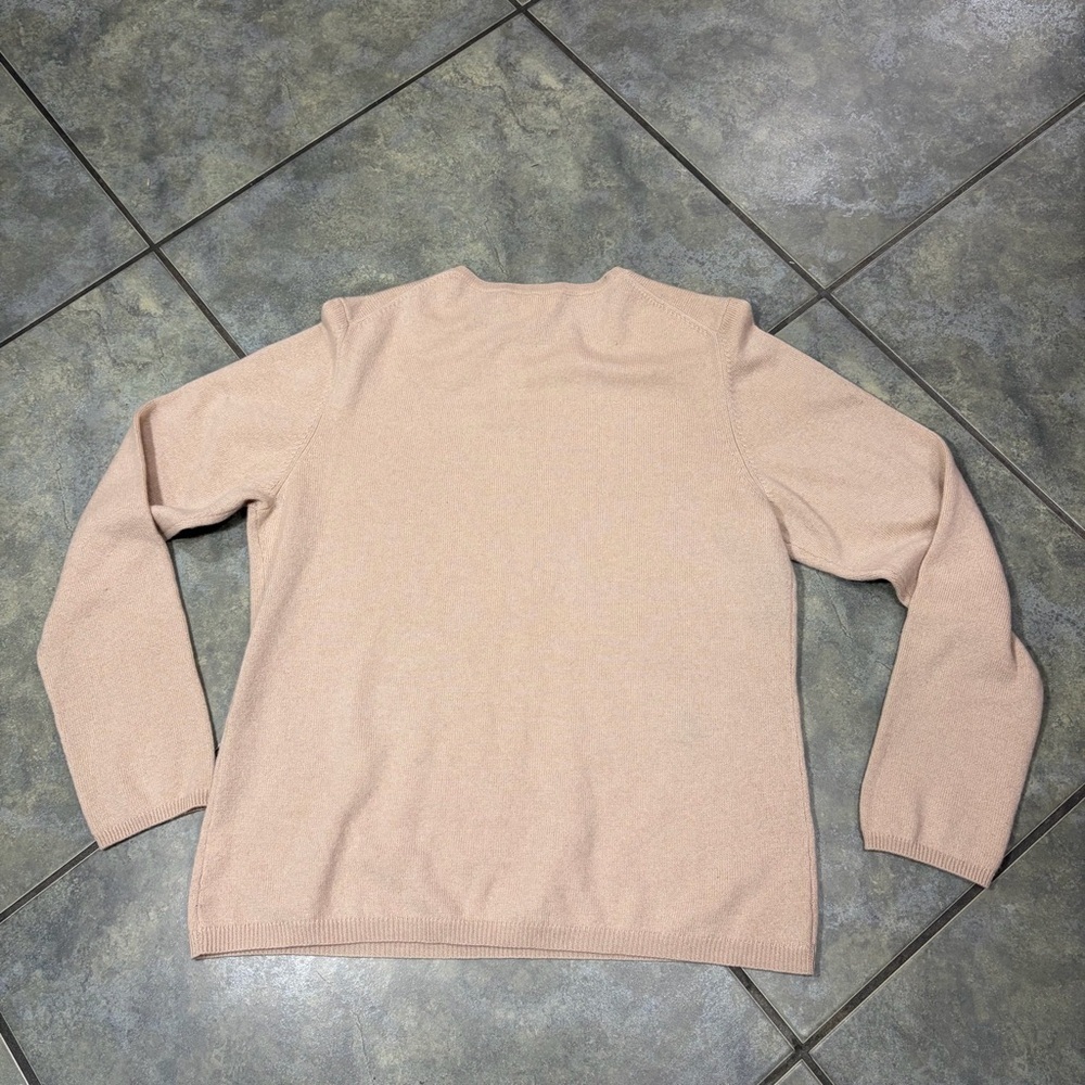 Charter Club 2-Ply Tan 100% Cashmere Sweater Pullover Womens Sz L Career Minimal - Picture 9 of 9
